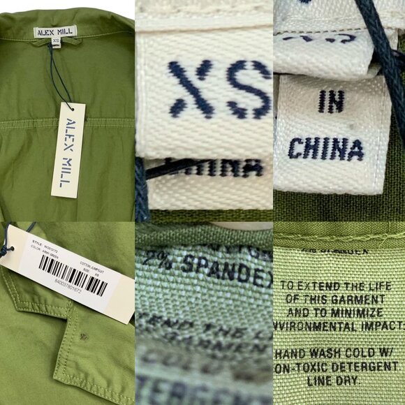 Alex Mill Standard Straight Leg Jumpsuit XS Army Green NEW - Picture 5 of 13